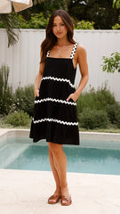 Cosima Mini Dress - Black/White