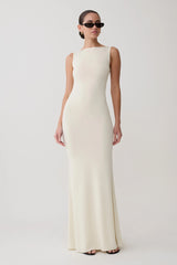 Tarna Sleeveless Slinky Maxi Dress - Bone
