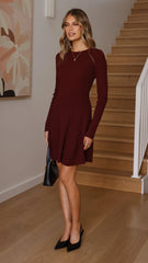 Amity Mini Dress - Burgundy