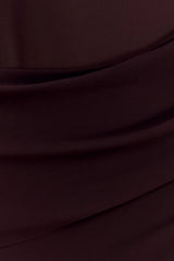 Kirsten Off Shoulder Chiffon Maxi Dress - Cacao Brown