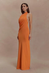 Elma Halter Knit Maxi Dress - Orange