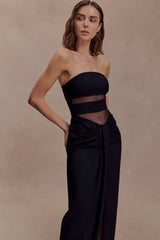 Paulina Cut Out Strapless Maxi Dress - Black