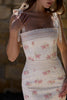 ivory vintage rose print cotton + lace maxi dress