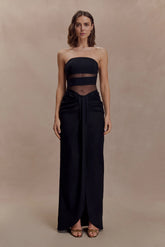 Paulina Cut Out Strapless Maxi Dress - Black