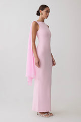 Farid Bandage Midi Dress With Chiffon - Baby Pink