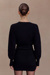 Xaden Wool Mix Knit Mini Dress - Black