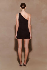 Eleonora Diamante Trim Mini Dress - Black