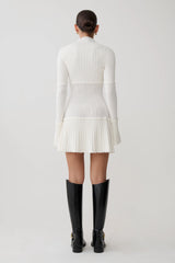 Adena Pointelle Knit Mini Dress - Ivory