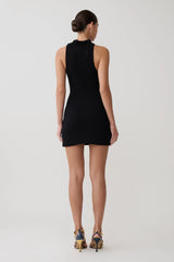 Hector Halter Neck Knit Mini Dress - Black