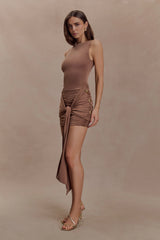 Sinead Slinky Mini Dress With Hardware - Mocha