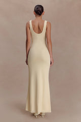 Marta Slinky Cowl Maxi Dress - Lemon