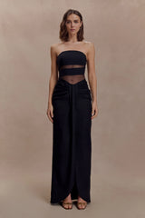 Paulina Cut Out Strapless Maxi Dress - Black