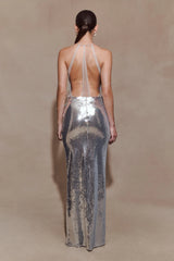 Baldwin Sequin Cut Out Maxi Dress - Silver